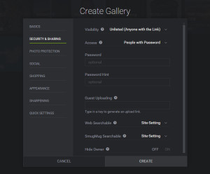 gallery options